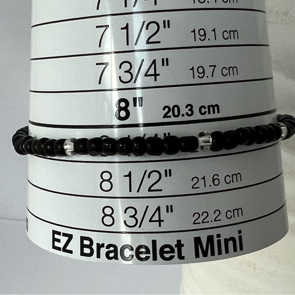 Stretch Beaded Anklet Black Size Small 8.25” - Picture 6 of 12